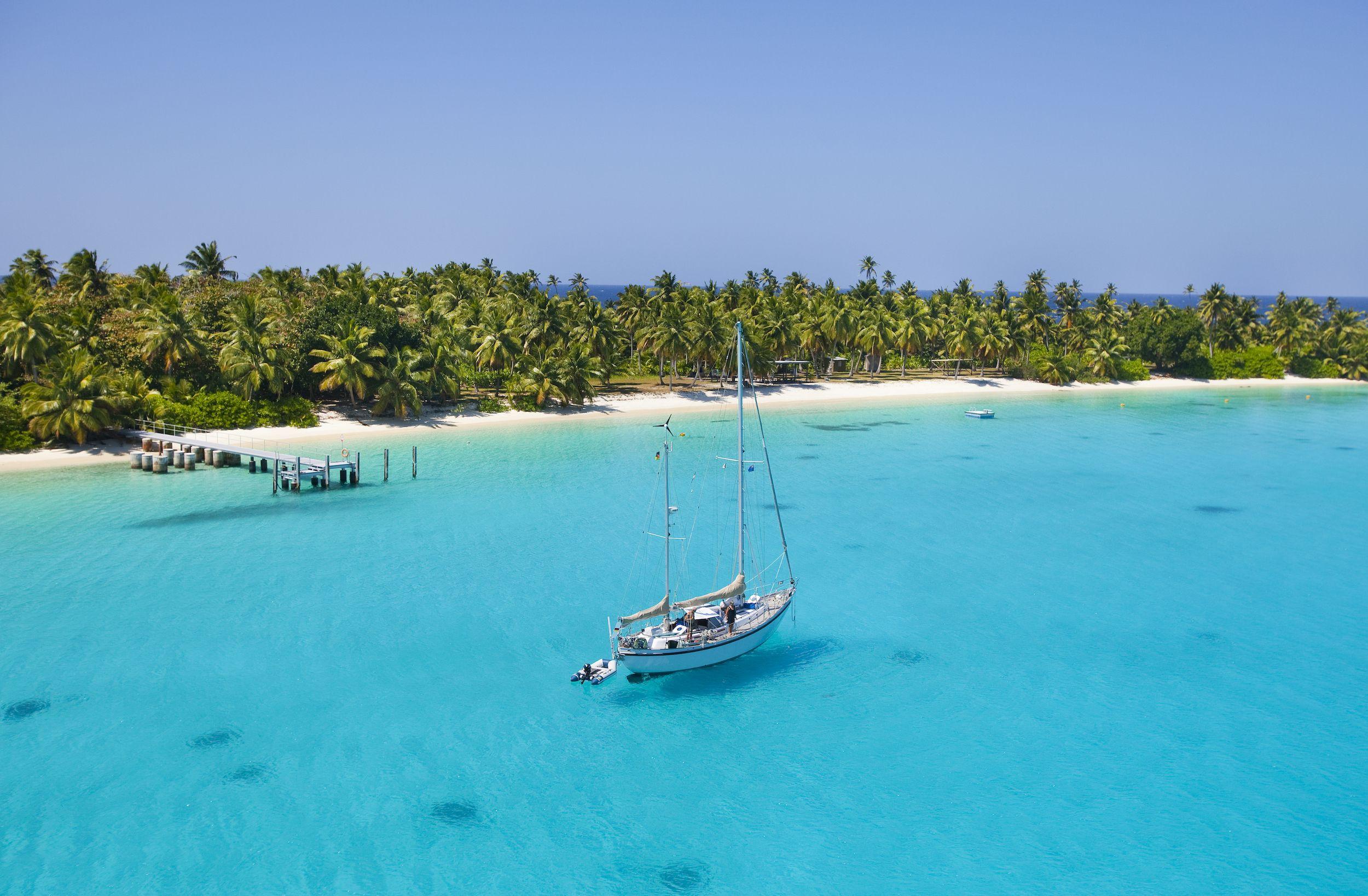 L'acqua turchese che circonda le Isole Cocos Keeling
